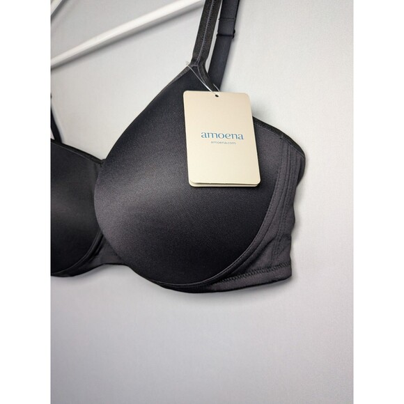 NWT Amoena 42D Mara Non Wired Soft Padded Pocketed Mastectomy Bra - BLACK New - Picture 4 of 12